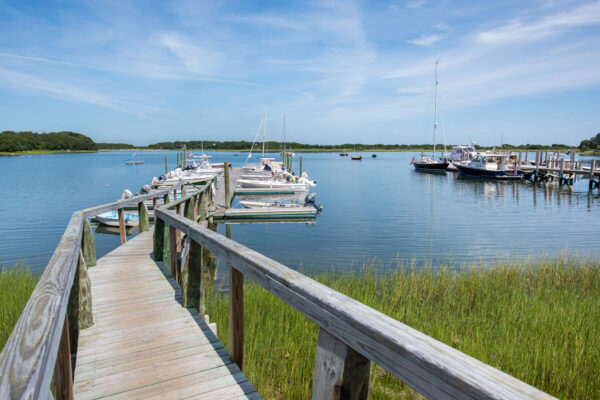 Cape Cod dock with boats